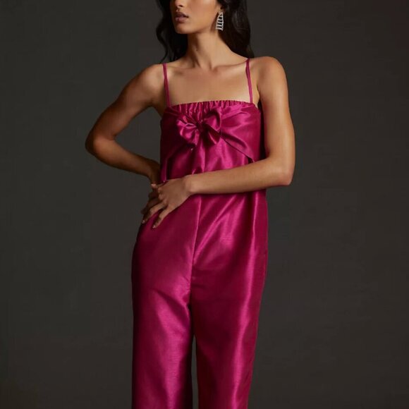 Anthropologie - Satin Bow Tie Jumpsuit - SOLD OUT - Picture 1 of 4